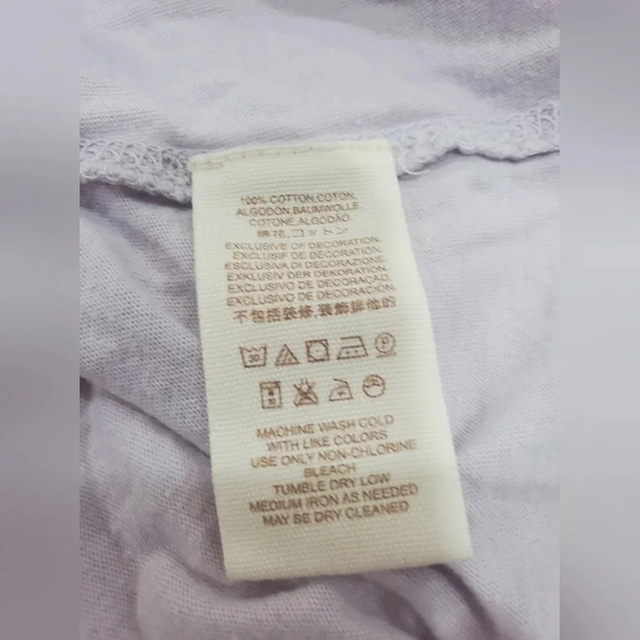 Free people Penny Tee Lilac Embroidered Blouse Small - Picture 11 of 11